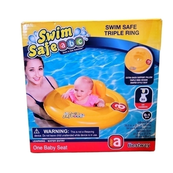 Float Swim Safe Double Ring Baby Seat ages 0-1 - Picture 1 of 7